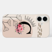 Botanisches Boho Retro mit Name 1. Hauptstadt C Case-Mate iPhone Hülle (Rückseite (Horizontal))
