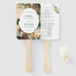 Botanisches Boho Rustic Barn Wood Wedding Programm Fächer