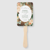Botanisches Boho Rustic Barn Wood Wedding Programm Fächer (Vorderseite)