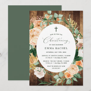 Botanisches Boho Woodgrain Personalisiert Einladung