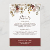 Botanisches Bordeaux-Hochzeitsszenario Begleitkarte (Vorderseite)