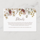 Botanisches Bordeaux Wasserfarben Hochzeitsstimmun Begleitkarte (Vorderseite)