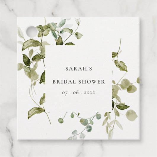 Botanisches Brautparty aus Blättern Geschenkanhänger (Vorderseite)