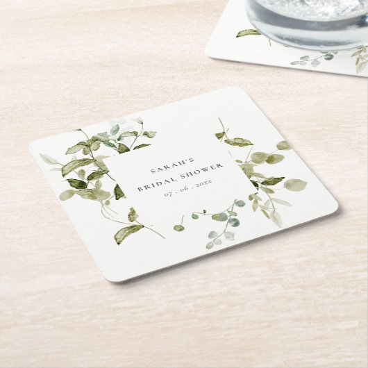 Botanisches Brautparty aus Blättern Rechteckiger Pappuntersetzer (angewinkelt)