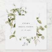 Botanisches Brautparty aus Blättern Weinetikett (Einzelnes Label)