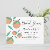 Botanisches Brautparty aus handgezogenen Orangen Einladung (Stehend Vorderseite)