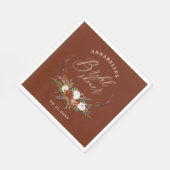 Botanisches Brautparty aus Terrakotta Serviette (Ecke)