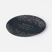 Botanisches Brautparty aus vergoldeter Rose Pappteller (Schrägansicht)