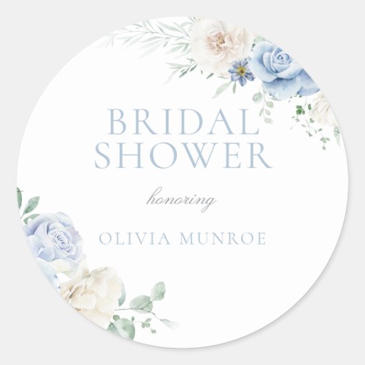 Botanisches Brautparty aus Weiß und Bläschen Runder Aufkleber (Vorderseite)