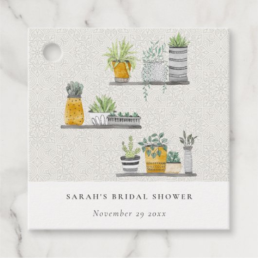 Botanisches Brautparty aus Zierblättern Geschenkanhänger (Vorderseite)