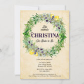 Botanisches Brautparty der Toskana Kräuterlemon Einladung (Vorderseite)