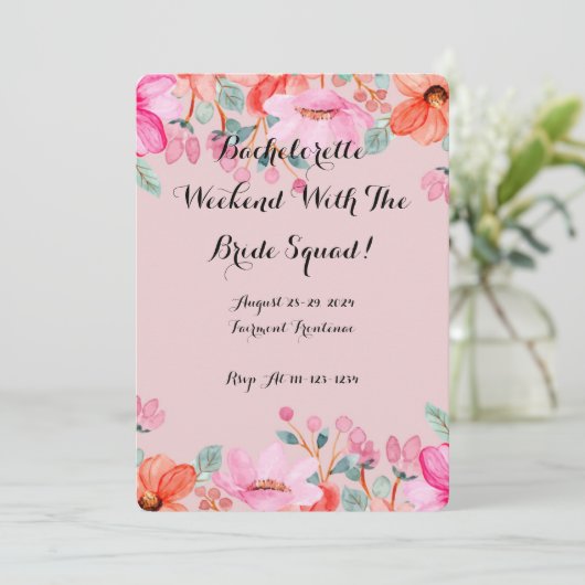 Botanisches Brautparty Einladung (Stehend Vorderseite)