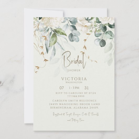Botanisches Brautparty Einladung (Vorderseite)