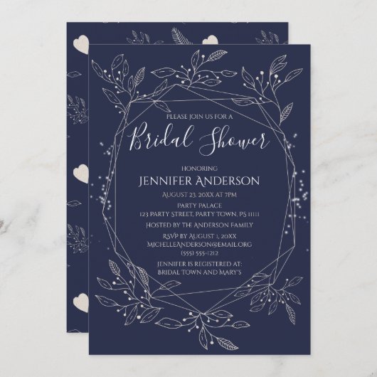 Botanisches Brautparty Einladung (Vorne/Hinten)