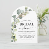 Botanisches Brautparty Eukalyptus Boho Einladung (Stehend Vorderseite)