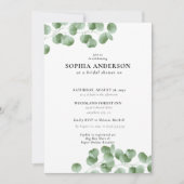 Botanisches Brautparty Eukalyptus Boho Einladung (Vorderseite)