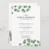 Botanisches Brautparty Eukalyptus Boho Einladung (Vorne/Hinten)