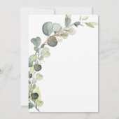 Botanisches Brautparty Eukalyptus Boho Einladung (Rückseite)