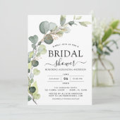 Botanisches Brautparty Eukalyptus Boho Einladung (Stehend Vorderseite)