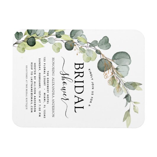 Botanisches Brautparty Eukalyptus Boho Magnet (Horizontal)