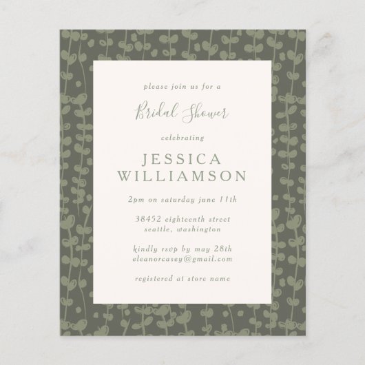 Botanisches Brautparty für Grünflächen (Vorderseite)