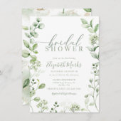 Botanisches Brautparty im Grünen Einladung (Vorne/Hinten)