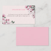 Botanisches Brautparty in Aquarellfarbe Rosa Begleitkarte (Vorne/Hinten)