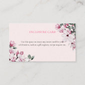 Botanisches Brautparty in Aquarellfarbe Rosa Begleitkarte (Vorderseite)