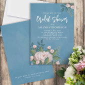 Botanisches Brautparty in Aquarellfarbe Rosa Einladung