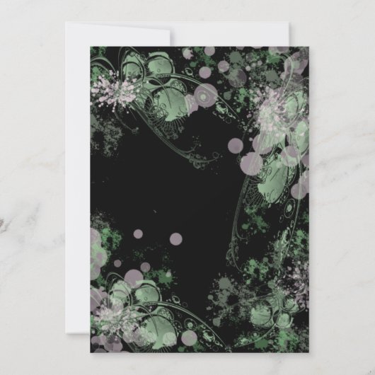 Botanisches Brautparty in grün und rosa Wasserfarb Einladung (Rückseite)