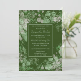 Botanisches Brautparty in grün und rosa Wasserfarb Einladung