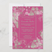 Botanisches Brautparty in grün und rosa Wasserfarb Einladung (Vorderseite)