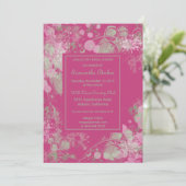 Botanisches Brautparty in grün und rosa Wasserfarb Einladung (Stehend Vorderseite)