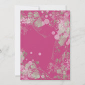 Botanisches Brautparty in grün und rosa Wasserfarb Einladung (Rückseite)