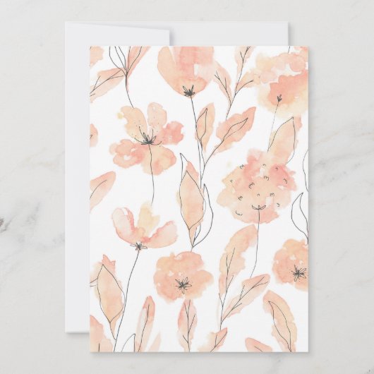 Botanisches Brautparty in Rosa und Goldgarten Einladung (Rückseite)