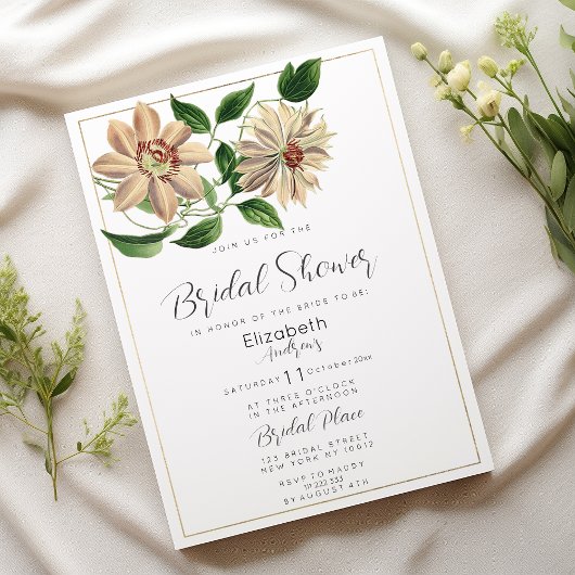 Botanisches Brautparty in Rot-Grün Einladung