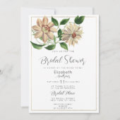 Botanisches Brautparty in Rot-Grün Einladung (Vorderseite)