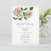 Botanisches Brautparty in Rot-Grün Einladung (Stehend Vorderseite)