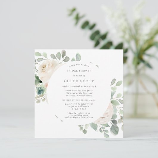 Botanisches Brautparty Invita Einladung (Stehend Vorderseite)
