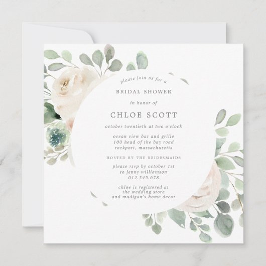 Botanisches Brautparty Invita Einladung (Vorderseite)