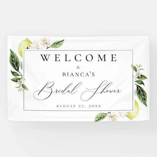 Botanisches Brautparty Lemons Willkommen Banner (Horizontal)