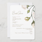 Botanisches Brautparty mit elegantem Blush Einladung (Vorderseite)