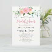 Botanisches Brautparty mit floraler Wasserfarbe Einladung (Stehend Vorderseite)