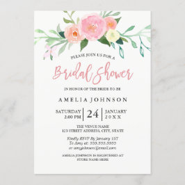 Botanisches Brautparty mit floraler Wasserfarbe Einladung