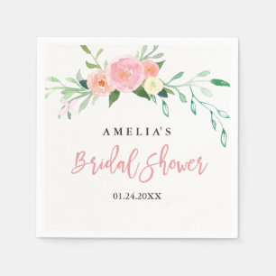 Botanisches Brautparty mit floraler Wasserfarbe Na Serviette