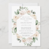 Botanisches Brautparty mit weißer Rose Einladung (Vorderseite)