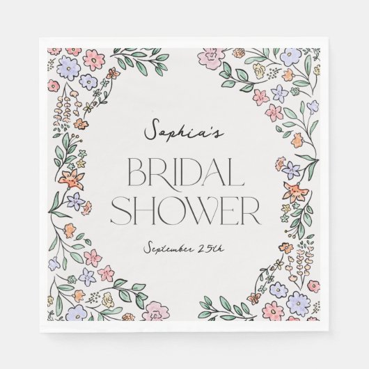 Botanisches Brautparty Napkins Serviette (Vorderseite)