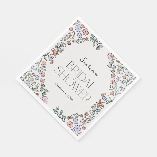 Botanisches Brautparty Napkins Serviette (Ecke)