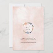 Botanisches Brautparty Peach & Blue Einladung (Rückseite)