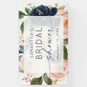 Botanisches Brautparty Pink Floral Banner (Vertikal)